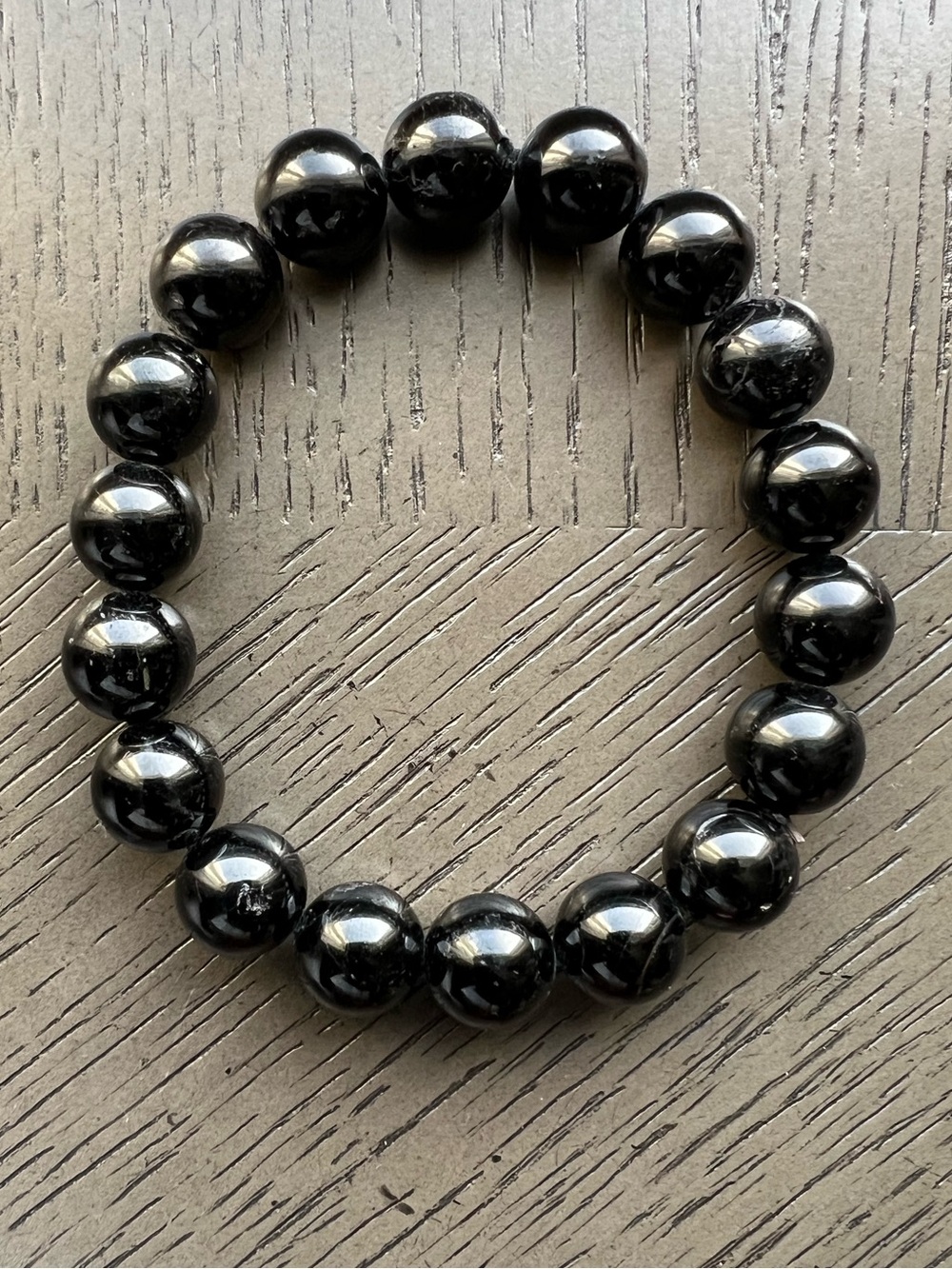 Black tourmaline bracelet 11mm SIZE 6.75’